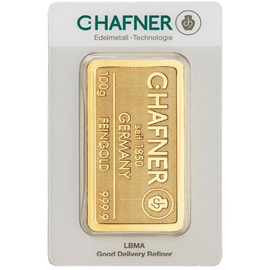 C. Hafner 100 gram goudbaar